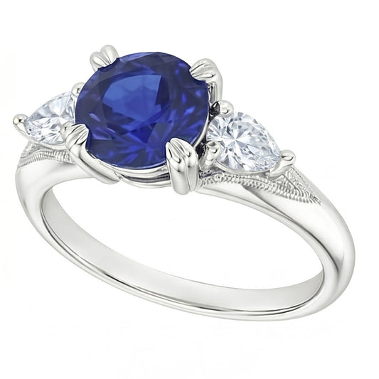Natural Sapphire Ring 1.50ct - White Gold 14K