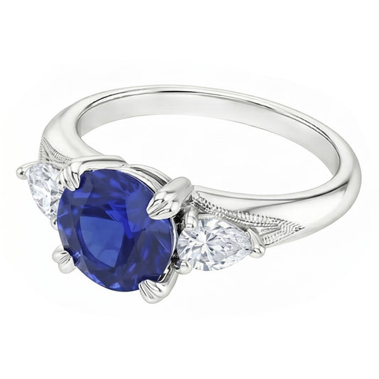 Natural Sapphire Ring 1.50ct - White Gold 14K