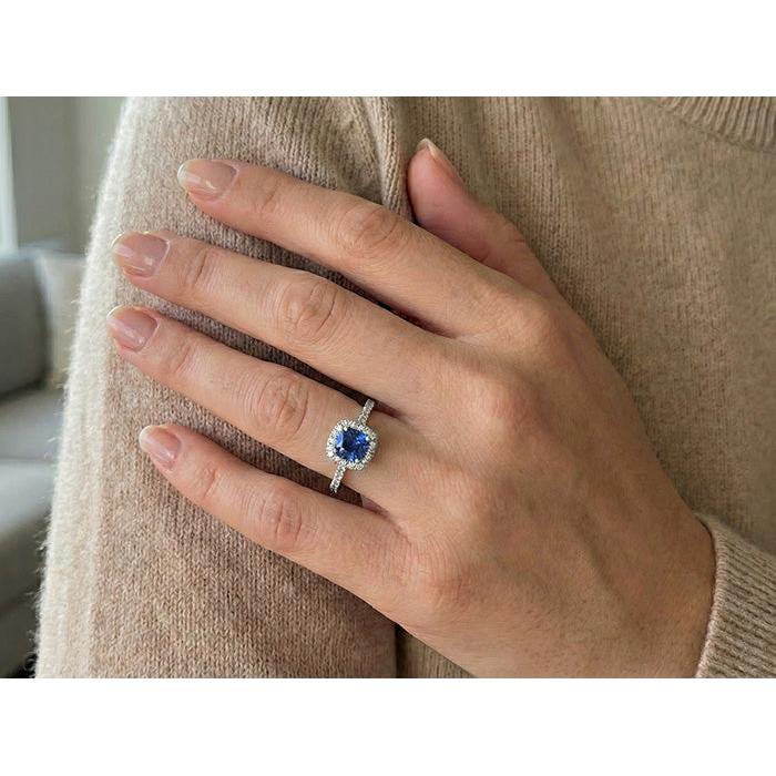 Natural Sapphire Ring 1.75ct - White Gold 14K
