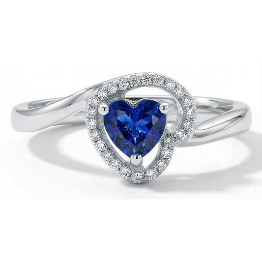 Natural Sapphire Ring 1.85ct - White Gold 14K