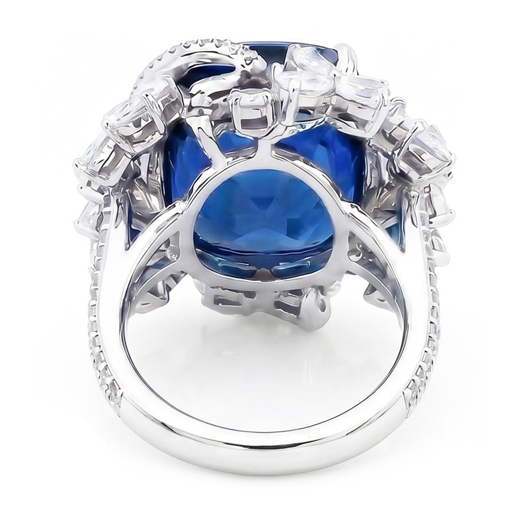 Natural Sapphire Ring 9.50ct - White Gold 14K