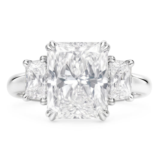 New 10 Carat Radiant Natural Earth Mined Diamond Ring