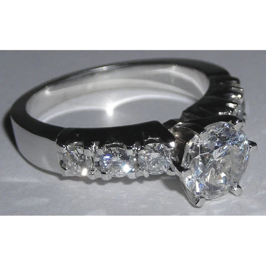 New Engagement Ring 1.61 Ct Real Diamond White Gold 14K