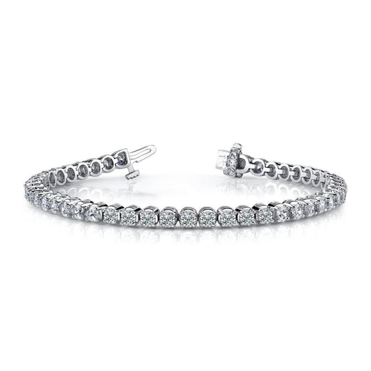 New Natural Diamond Tennis Bracelet Prong Set 6.75 Carat White Gold 14K