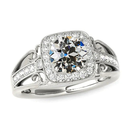 natural round diamond 4.50ct ring front view