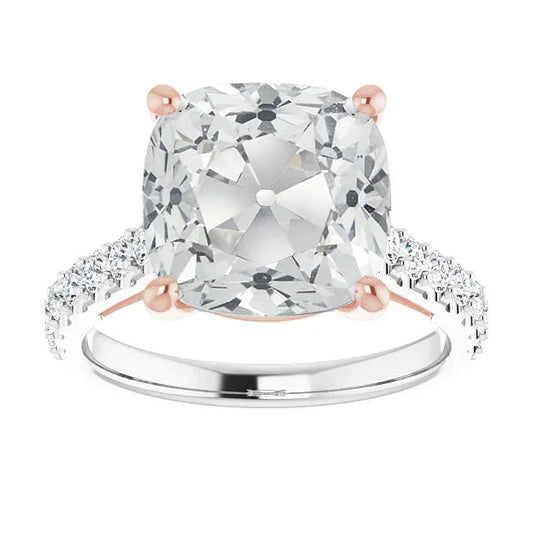 natural round diamond 7.50ct ring front view