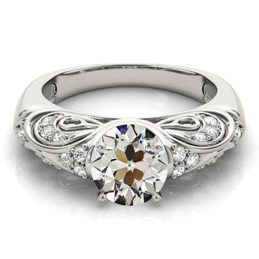 natural round diamond 2.75ct ring front view