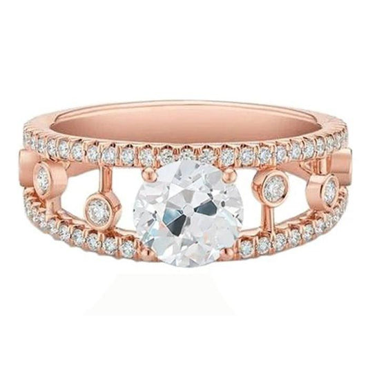 natural round diamond 2.50ct ring front view