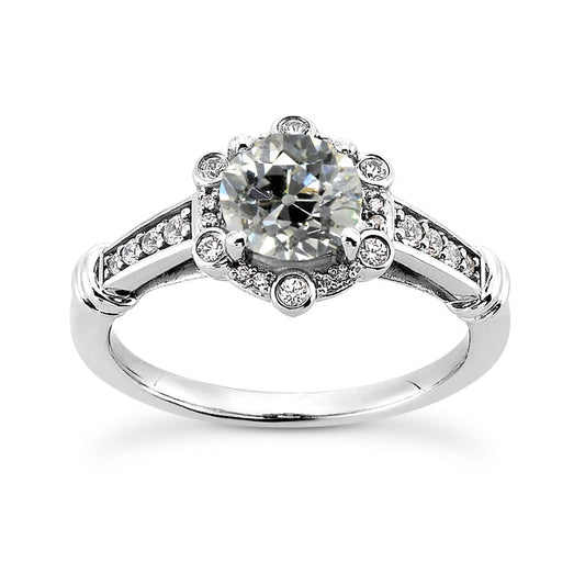 natural round diamond 3.75ct ring front view