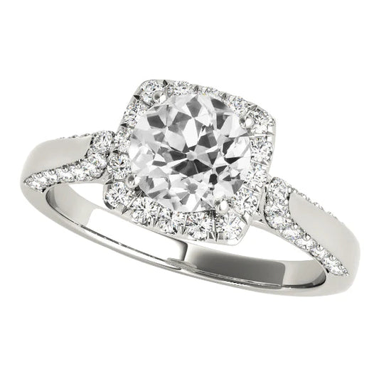 natural round diamond 5ct ring front view