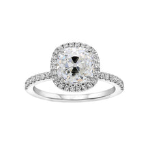 Old European Natural Diamond Halo Ring With Round Cut Accents 1.75 Carats