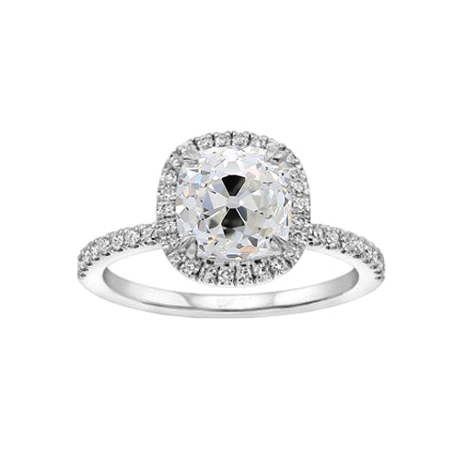 natural round diamond 1.75ct ring front view