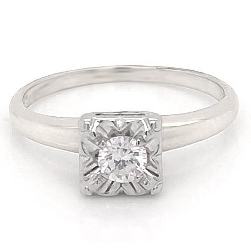 natural round diamond 0.75ct ring front view