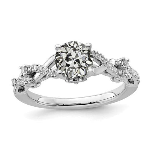 natural round diamond 3ct ring front view