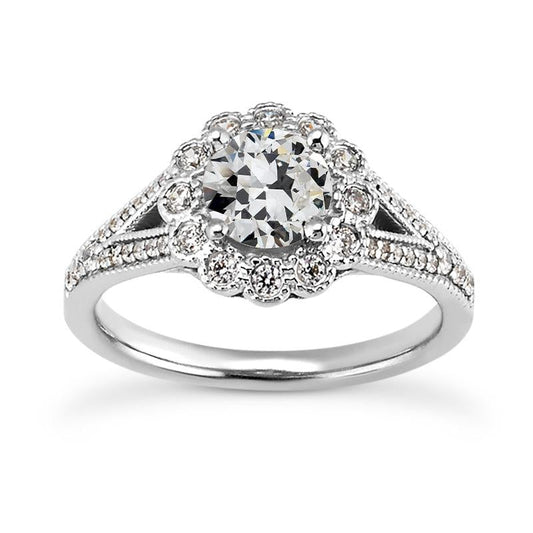 natural round diamond 4.75ct ring front view
