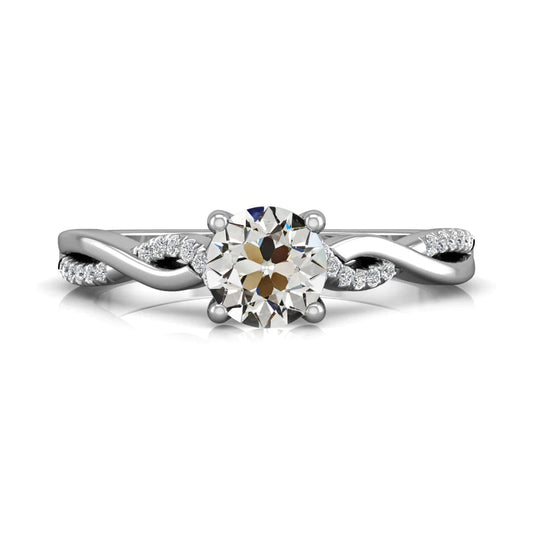 natural round diamond 2.50ct ring front view