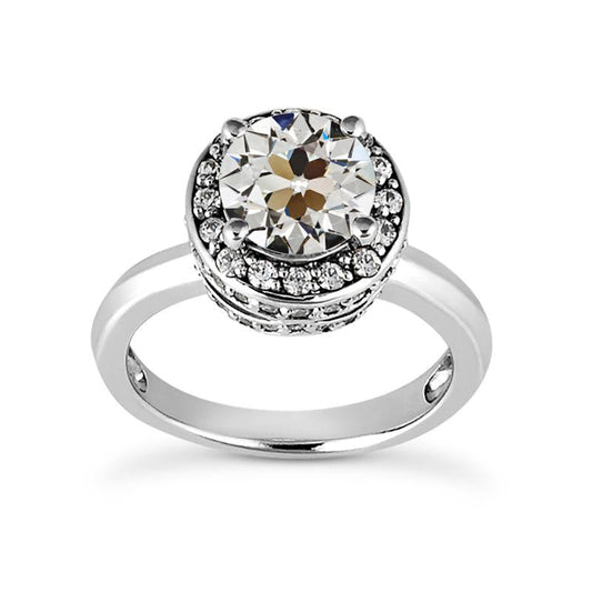 natural round diamond 4.75ct ring front view