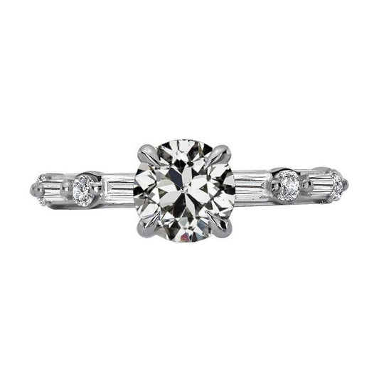 natural round diamond 5ct ring front view