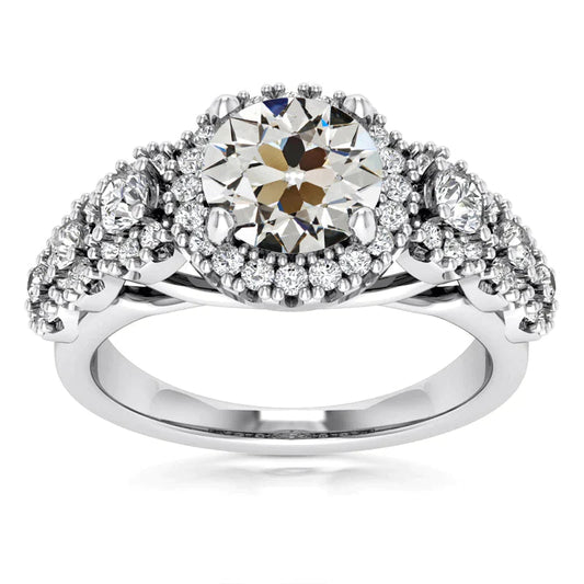 natural round diamond 5.50ct ring front view