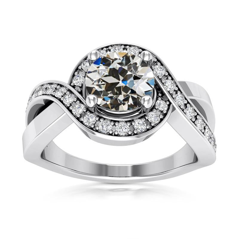 Old Miner Natural Earth Mined Diamond Halo Ring Pave Infinity Style Gold 7.50 Carats