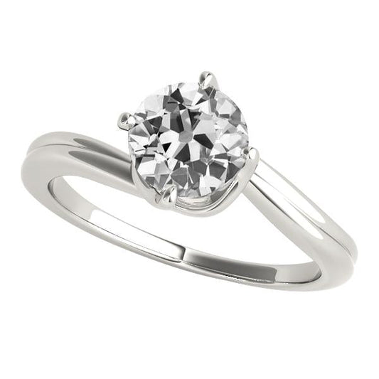 natural round diamond 2ct ring front view