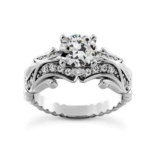 natural round diamond 4.50ct ring front view