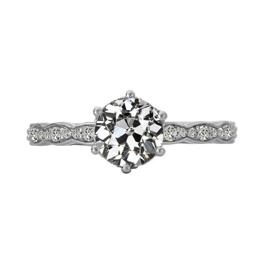 natural round diamond 4ct ring front view