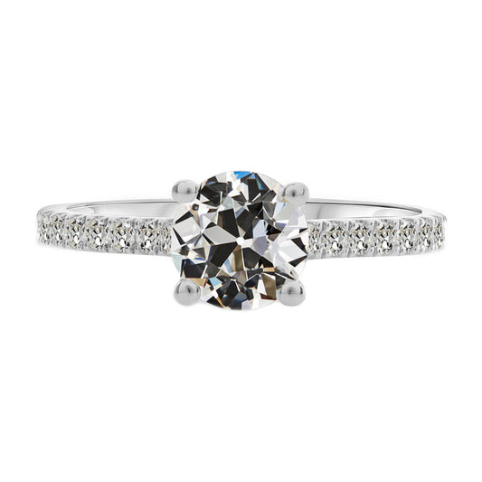 Natural Fine Diamond Solitaire with Side Stones – main view