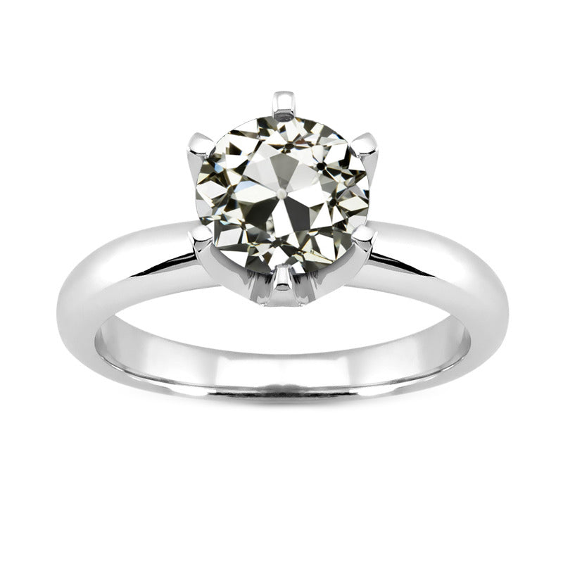 Authentic Diamond Single Stone Ring 2.50 ct 14K White Gold – main view