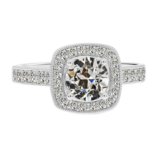 Fine Diamond Halo Ring 2-ct 14 Karat White Gold – main view