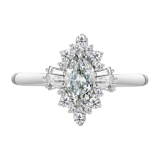 Halo Ring 14 Karat White Gold with Diamond – main view
