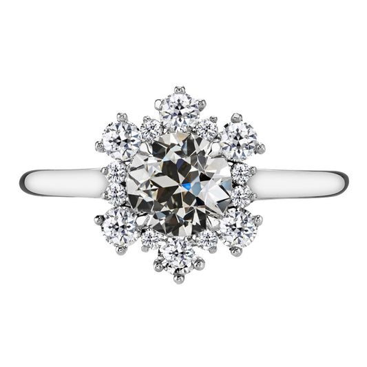 Real Fine Diamond Halo Setting Ring 3.50 ct 14K White Gold – main view
