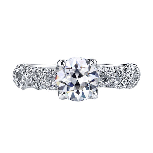Natural Fine Diamond Solitaire Ring 2 ct 14K White Gold – main view