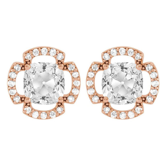 Drop Earrings 14K Rose Gold with Brilliant Diamond – main view