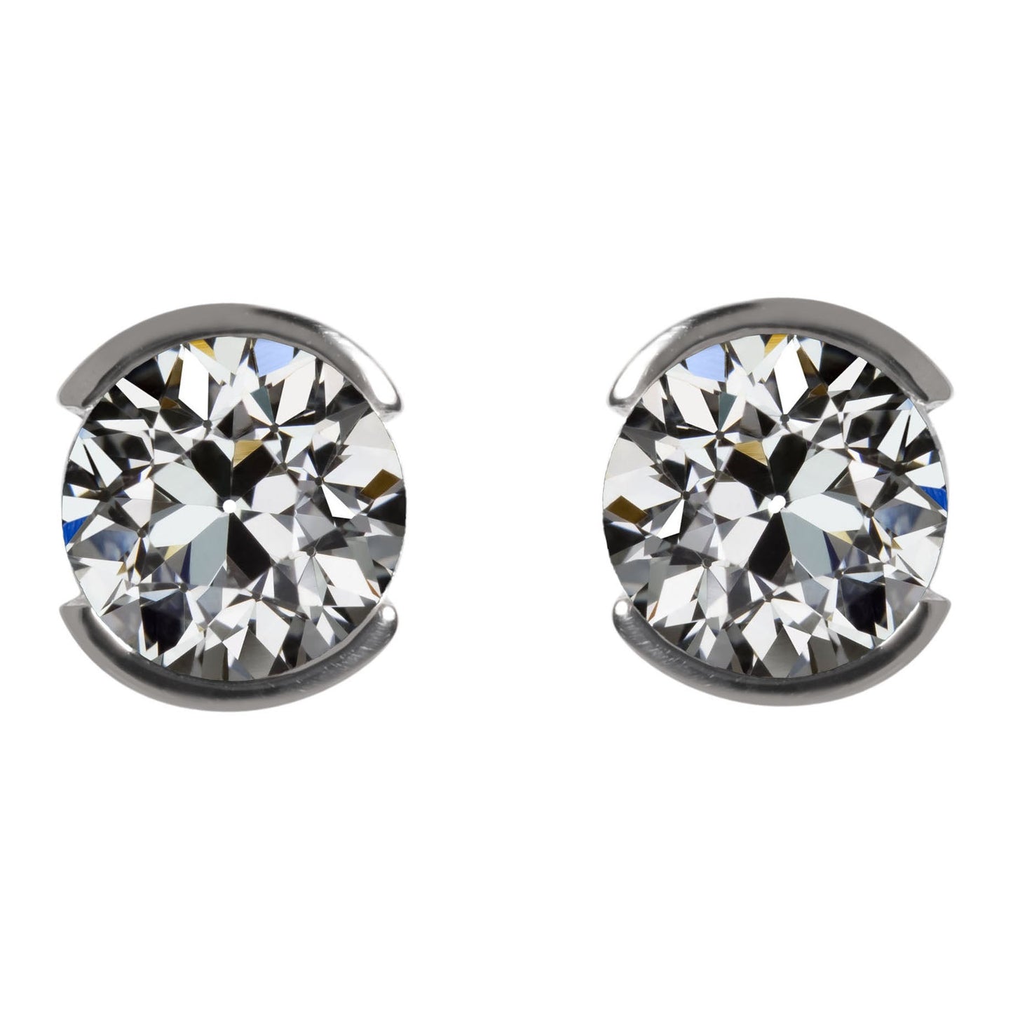 Authentic Diamond Earrings 2.50 ct 14 Karat White Gold – main view