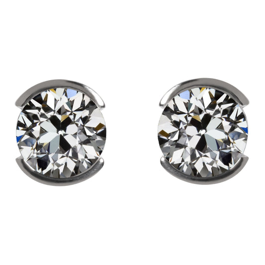 Authentic Diamond Earrings 2.50 ct 14 Karat White Gold – main view