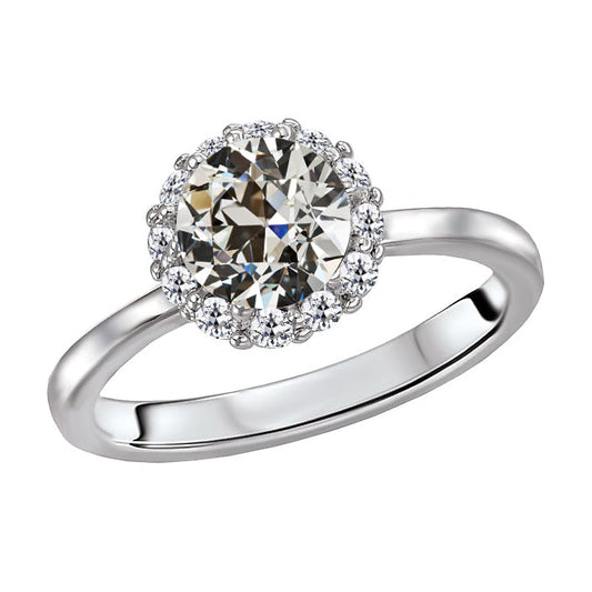 Antique Cushion Diamond ring in 14 Karat White Gold – main view