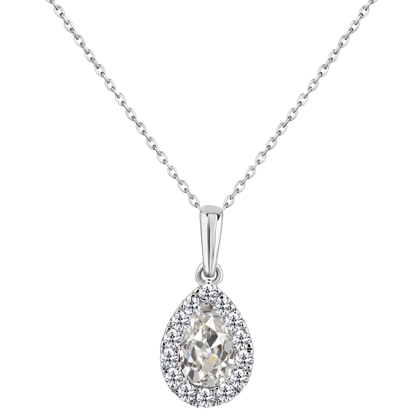 Fine Diamond Drop Pendant 2.50-ct 14K White Gold – main view