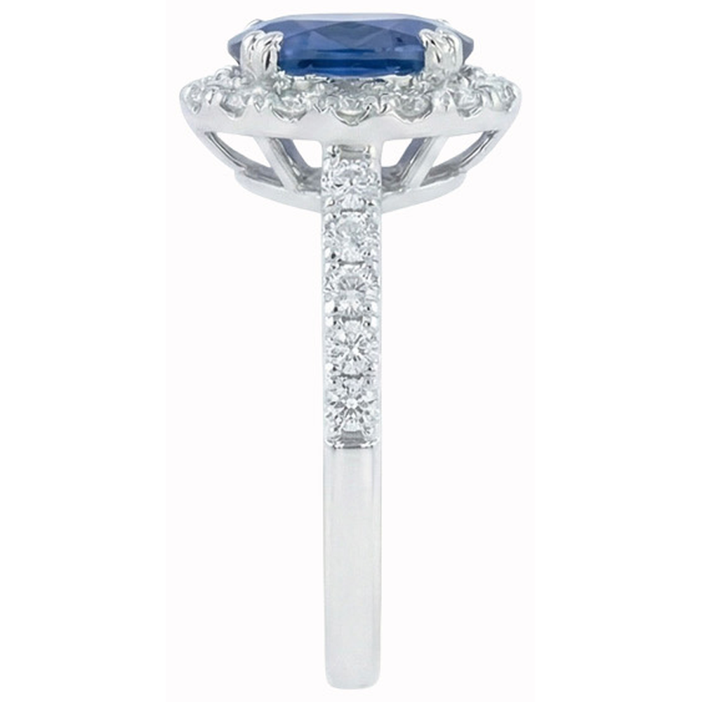 Oval 6 Carat Halo Sapphire Engagement Ring