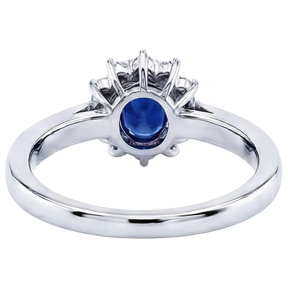 natural round sapphire 2.50ct ring profile view