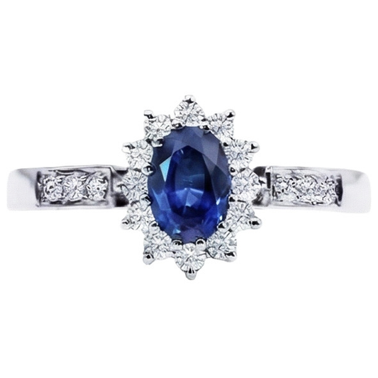 natural round sapphire 2.50ct ring side angle