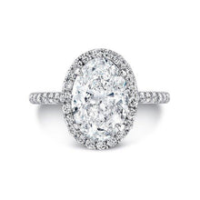 Oval Cut 5.01 Carats Halo Real Diamonds Engagement Ring 14K White Gold