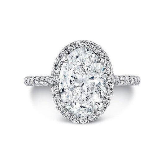 natural round diamond 5.01ct ring front view