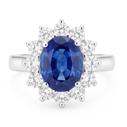 Oval Cut Burmese Sapphire Ring