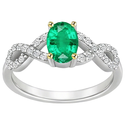 Sparkling Colored Stone Ring 1 ct – front view