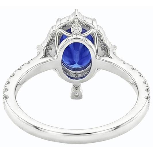 natural round sapphire 5.50ct ring side angle