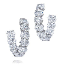 Oval Cut Natural Diamond Women Hoop Earring Solid Gold Jewelry 8 Carats