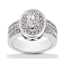 Oval Genuine Diamond Halo Engagement Ring 2.51 Carats White Gold 14K Jewelry