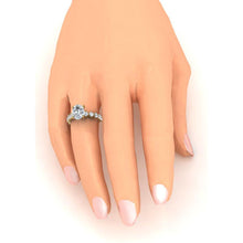 Oval Genuine Diamond Ring With Accents Yellow Gold
