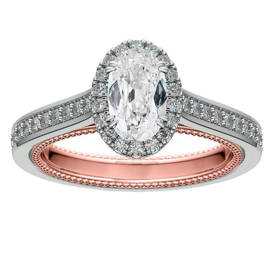 natural round diamond 6ct ring front view